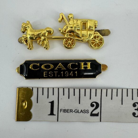 Authentic Coach Bag Replacement Emblem Gold w/ Backing Mount - Picture 2 of 3